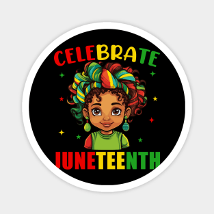 African Black Girl Toddler Girls Kids Celebrate Juneteenth Magnet